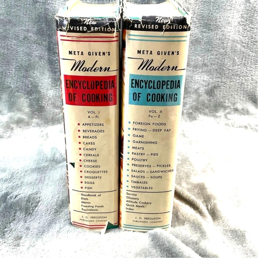1959 Meta Given's Modern Encyclopedia of Cooking 2 Vol Revised Edition Set A-Z
